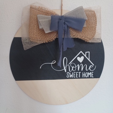 Wanddeko –home sweet home - schwarz, natur