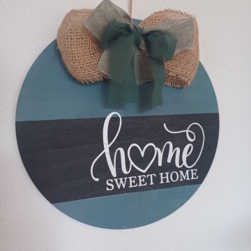 Wanddeko –home sweet home - petrol, schwarz